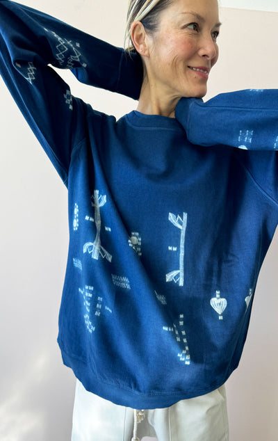New Indigo Shibori Organic Cotton Sweatshirt