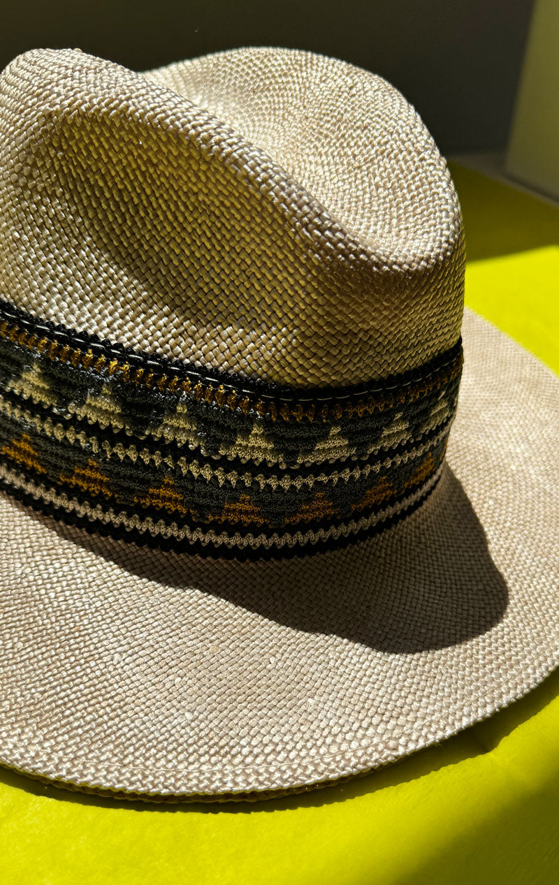 Straw Hat with woven band