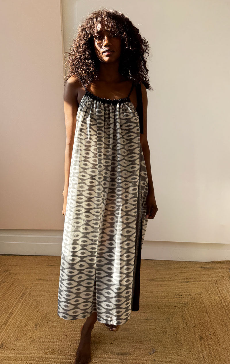 cotton ikat dress X drawstring SIZE:15.5 Bardot Corset Style Satin fall fashion girls 42.7in bust