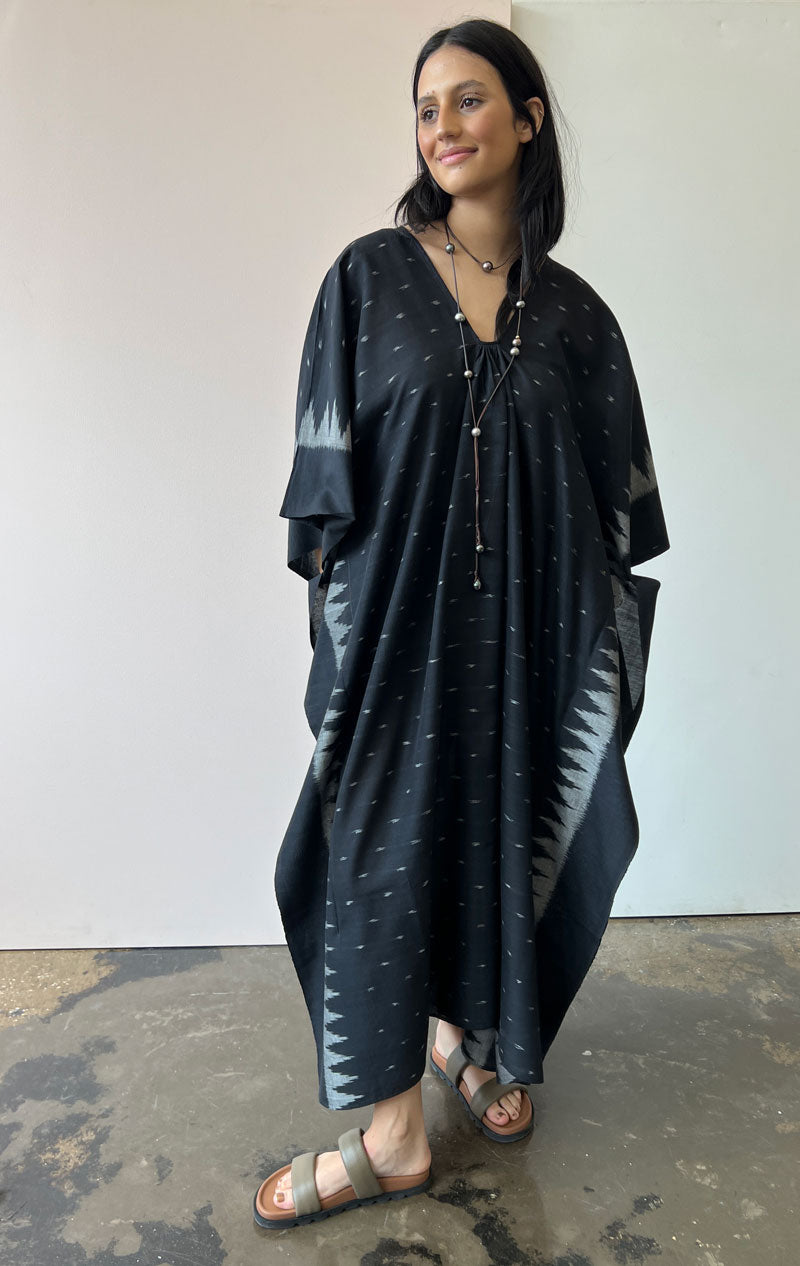Black Ikat caftan Two