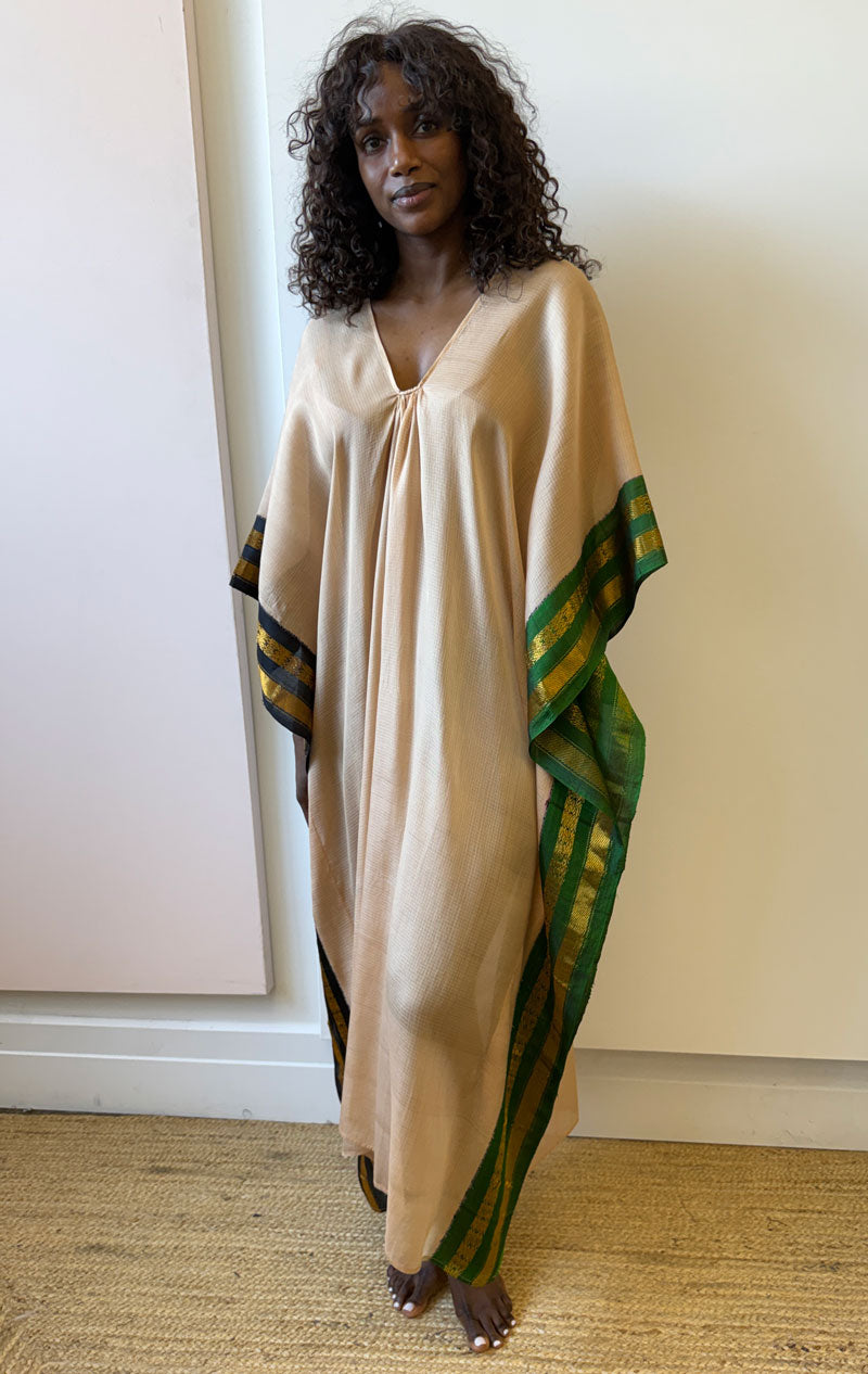 One of a kind two tone border caftan – Two