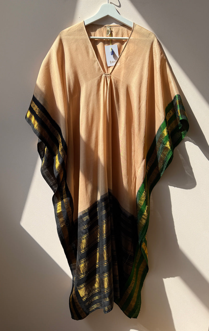 caftan dress design One of a kind beige and black caftan – Two