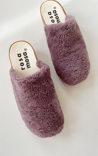 Icelandic Shearling clogs in Mauve / 11.SALE