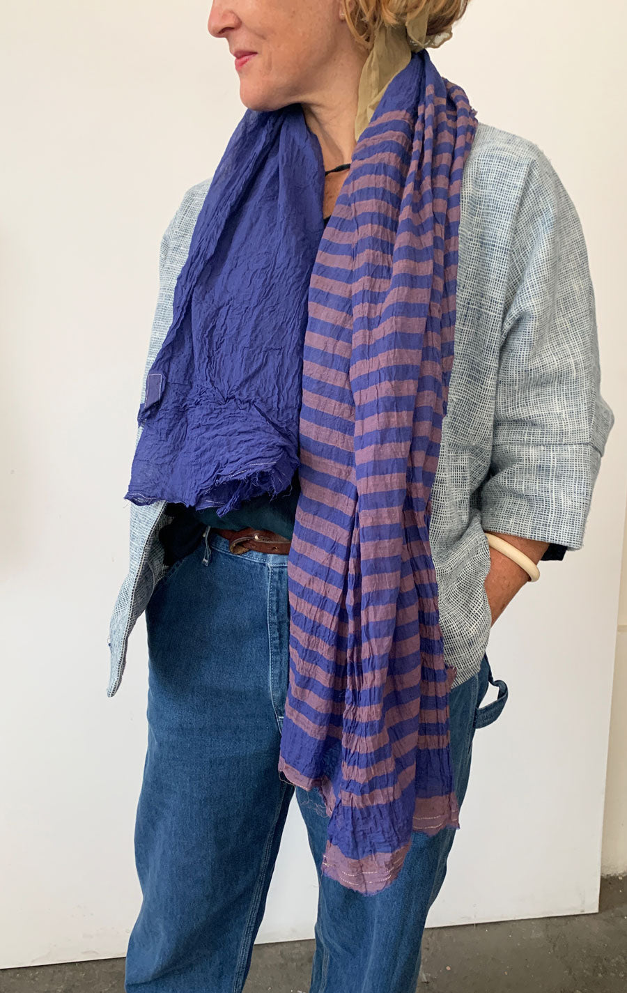 Sheer Purple tone on tone scarf