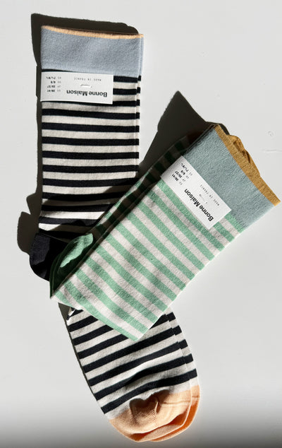 stripe socks made with egyptian cotton