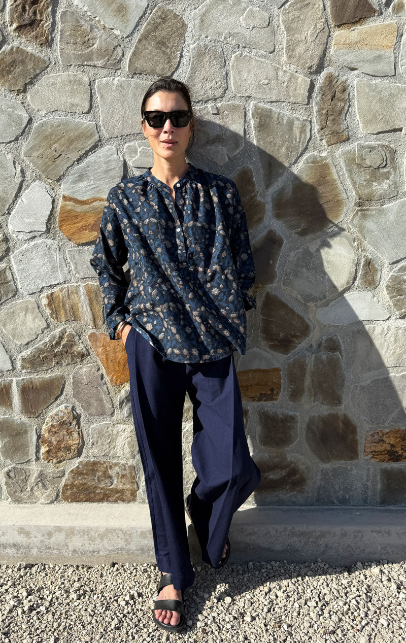 Pleated Khadi pant