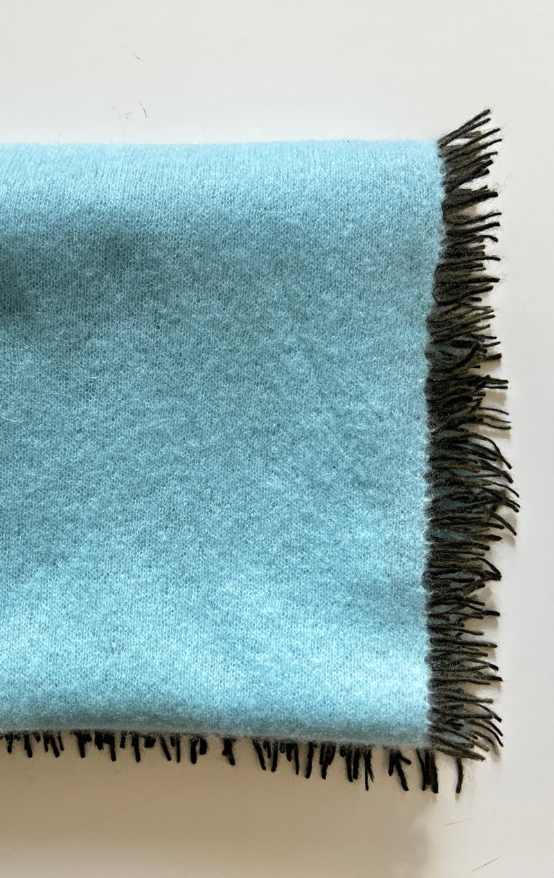 Sky blue cashmere scarf
