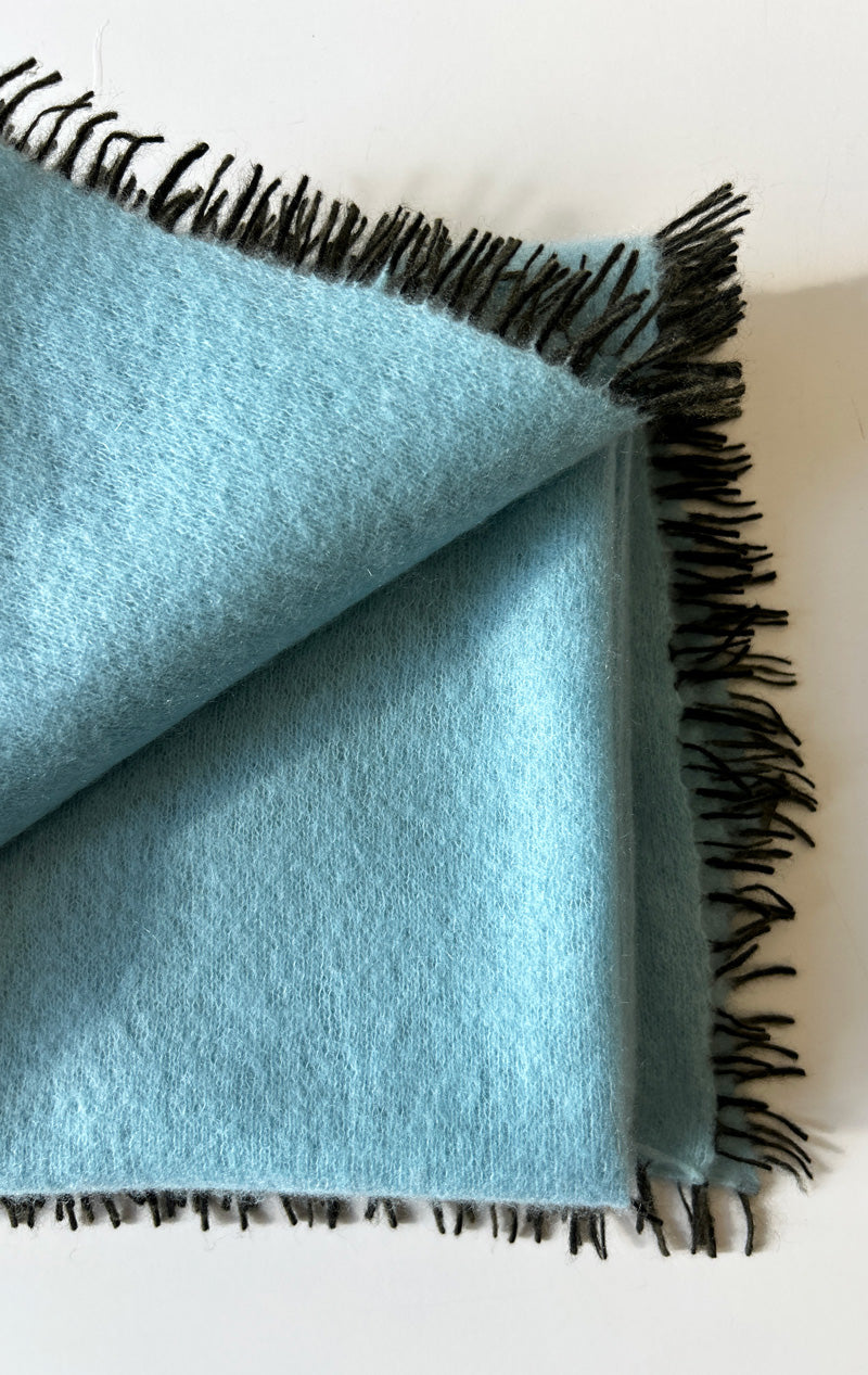 Sky blue cashmere scarf