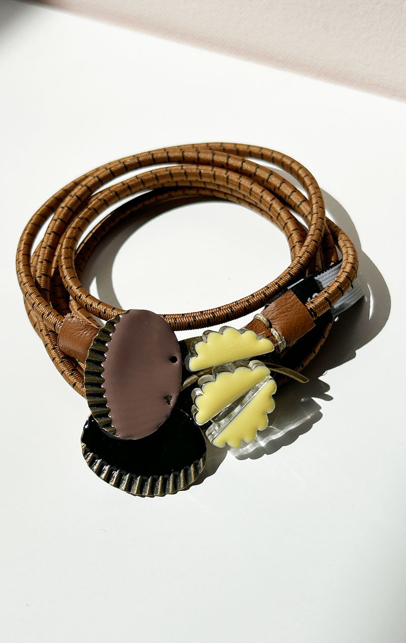 New! Floral Exquisite J Double wrap Elastic Belt – Two display picture 2
