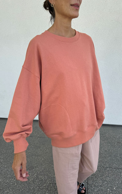 Japanese Cotton Sweatshirt- Coral