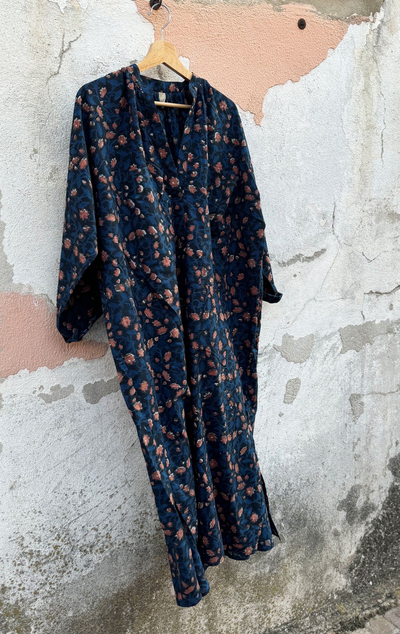 Floral Dabu Pocket caftan
