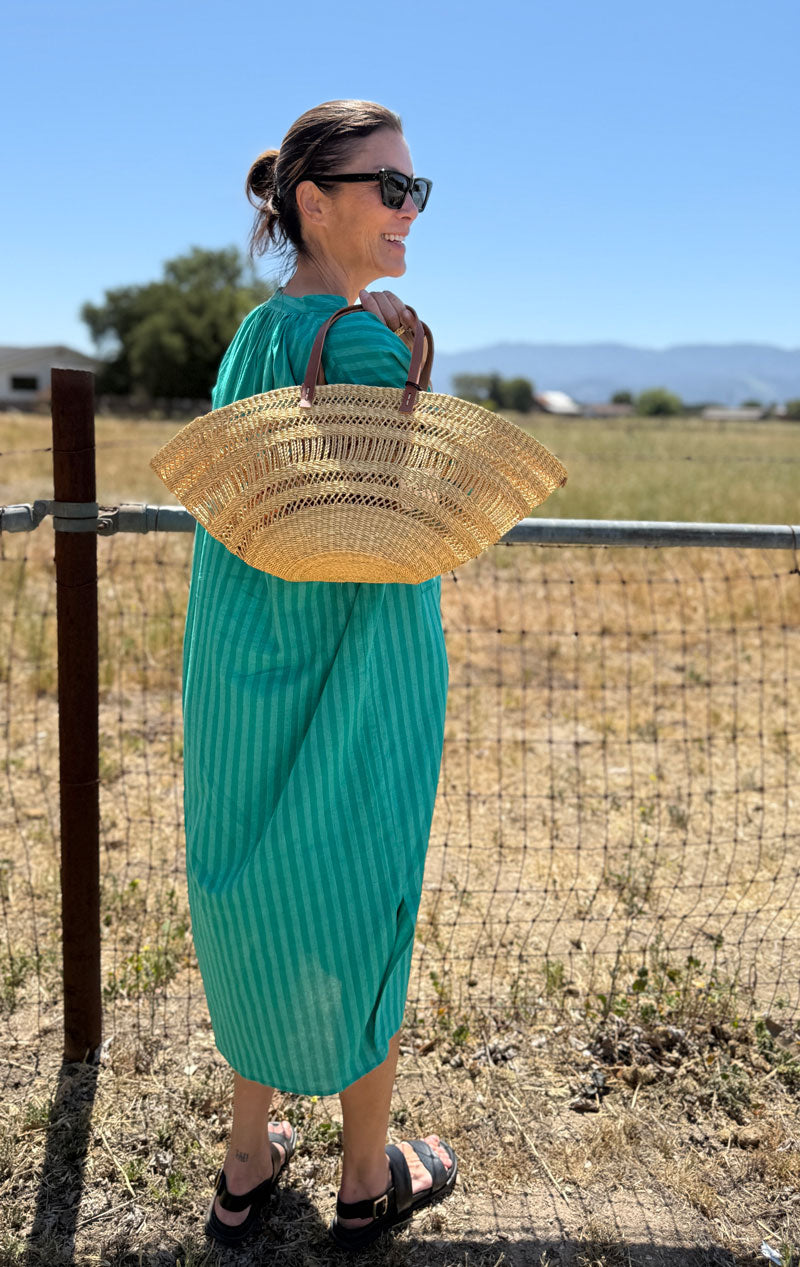 Muun Straw bag with removable pouch