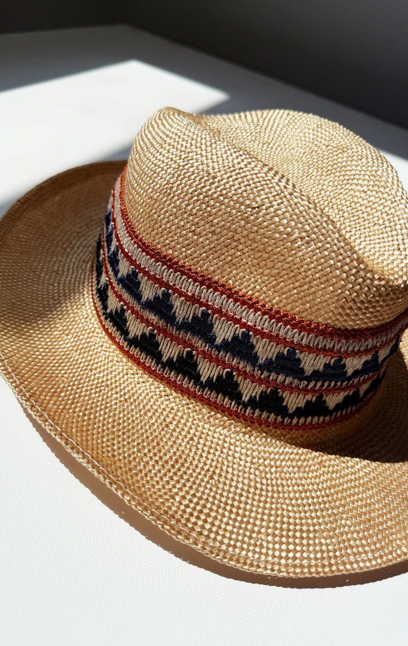 Straw Hat with woven band