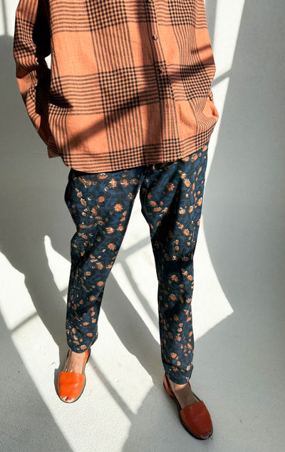 Floral Print Drawstring Waist Pant