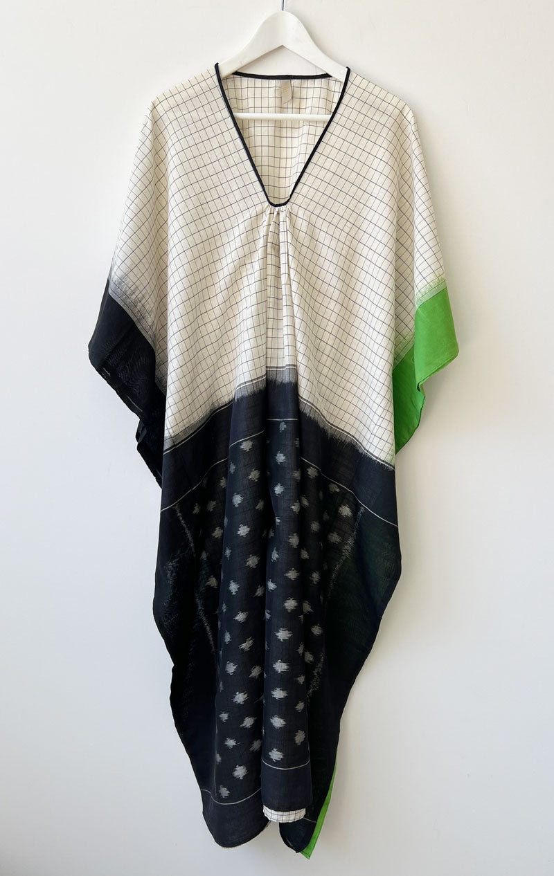 Ikat caftan with black and green – Two