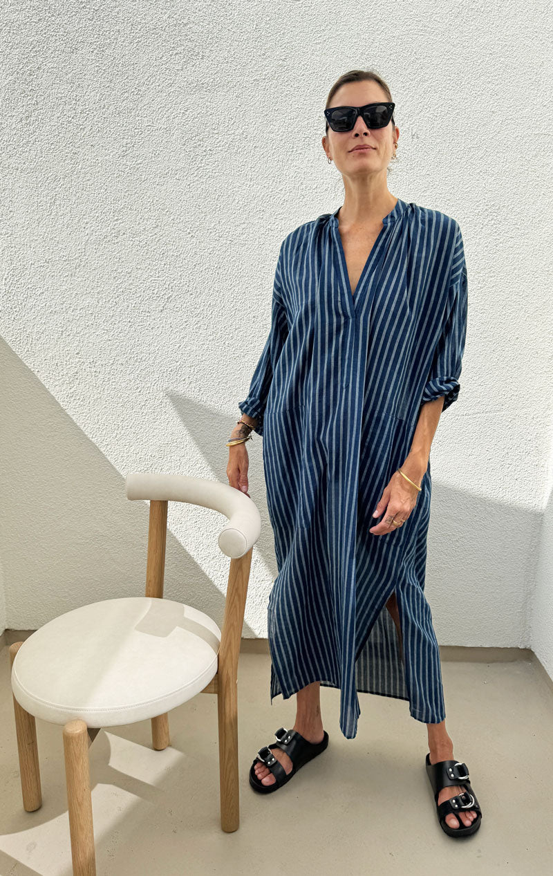 Featherweight long stripe caftan