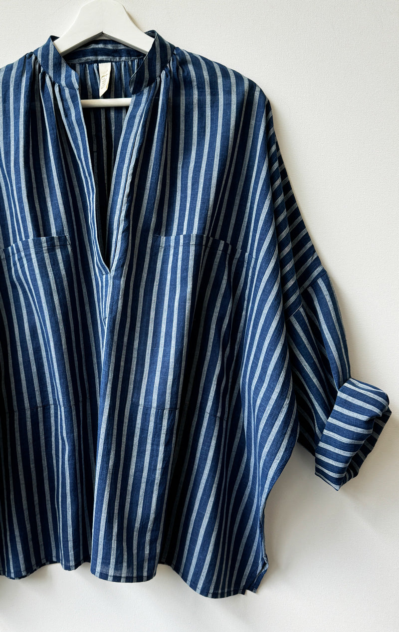 Indigo Stripe Long Sleeve Shirt