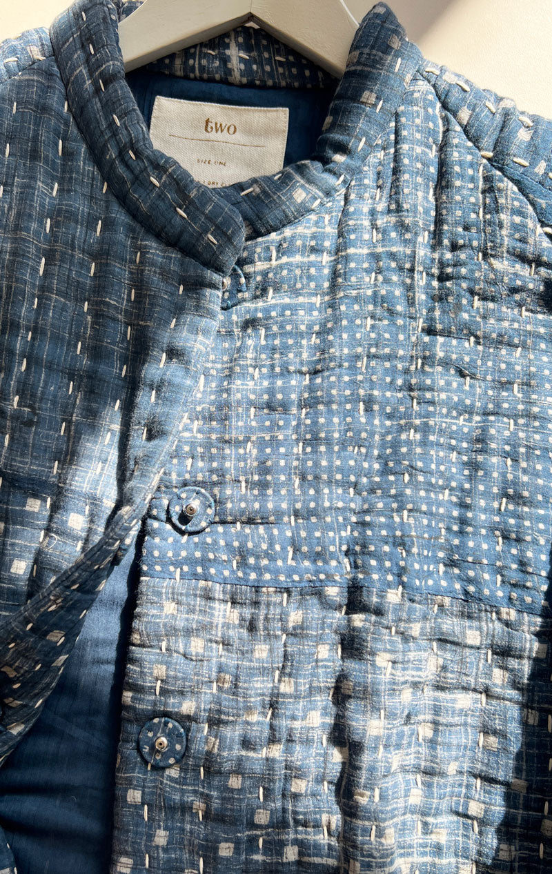 Indigo Kantha Snap Jacket - 30% off SALE!