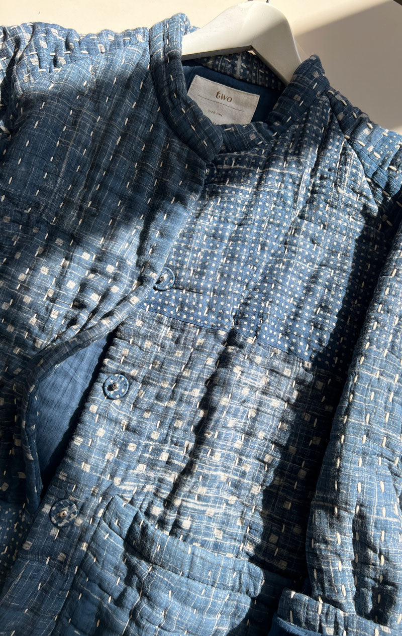 Indigo Kantha Snap Jacket - 30% off SALE!