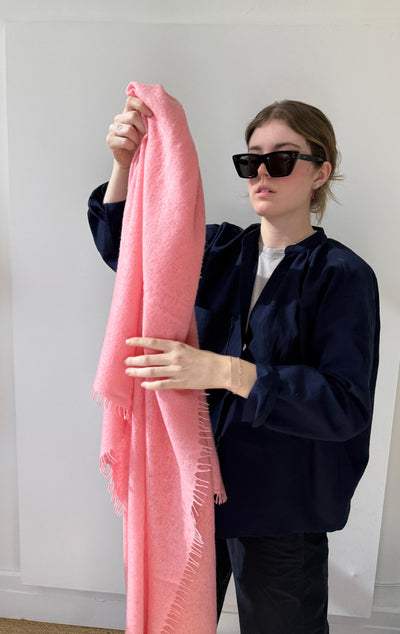 Soft Pink Felted cashmere scarf