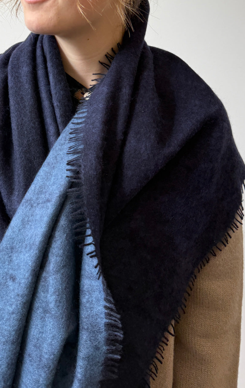 New! sapphire and chambray two tone scarf