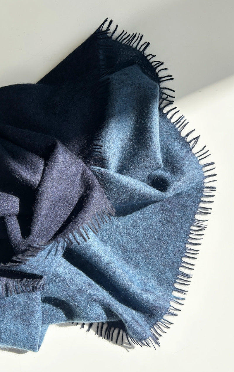 New! sapphire and chambray two tone scarf