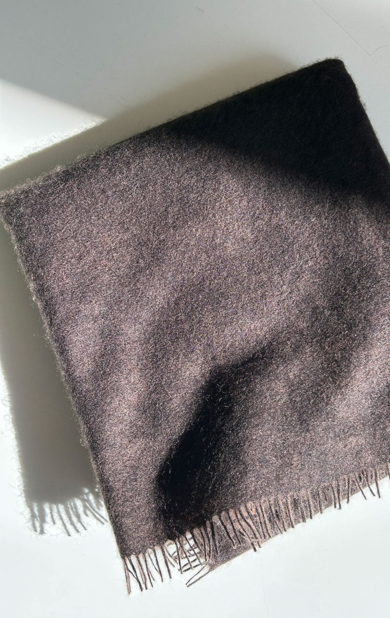 Brown cashmere bandana scarf