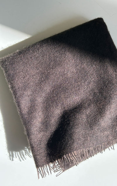 Brown cashmere bandana scarf