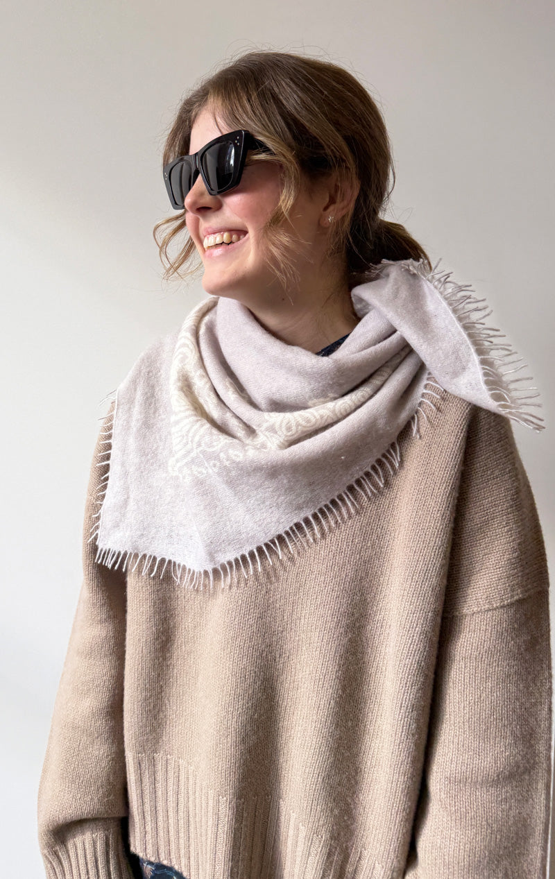 New! light grey bandana scarf