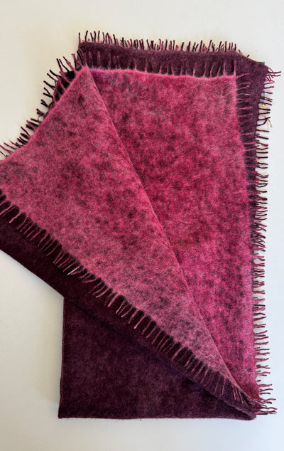 Two Ply Ruby Felted bandana cashmere scarf