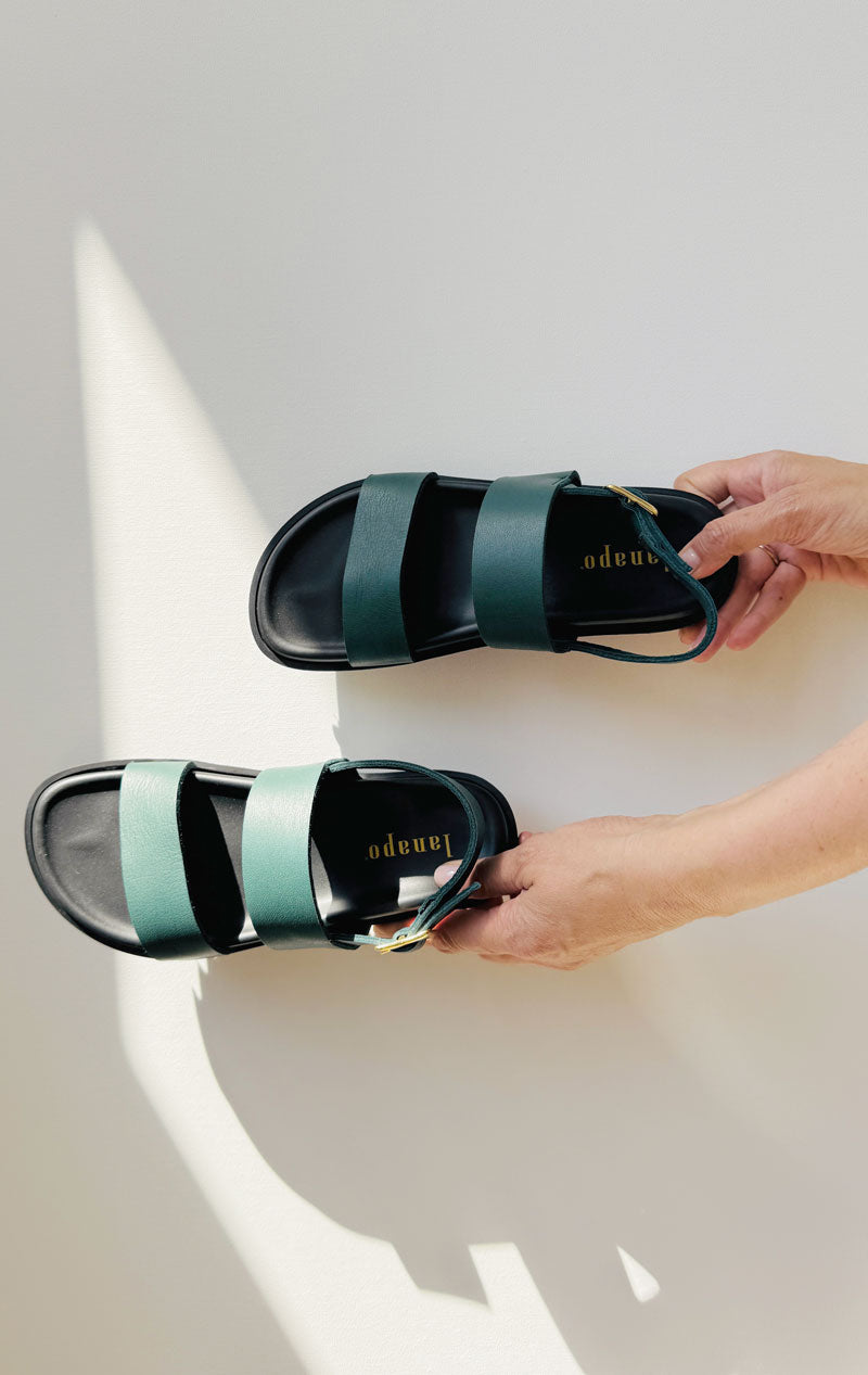 Lanapo Green Leather Sandal