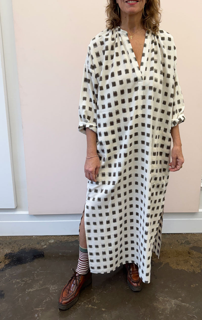 Square Ikat long caftan