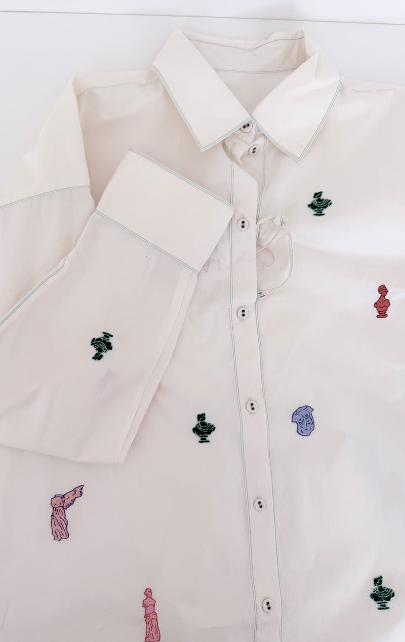 Button Shirt with greek art emblems