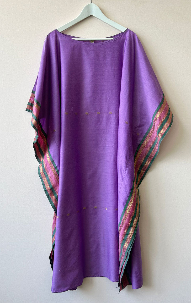 Lilac silk boatneck caftan v2