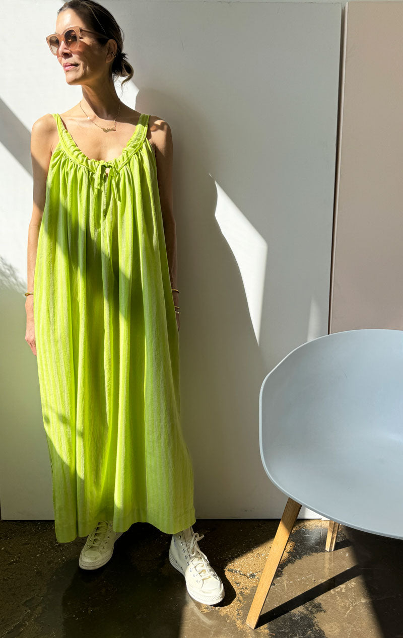 Lime drawstring stripe dress-sale  Two