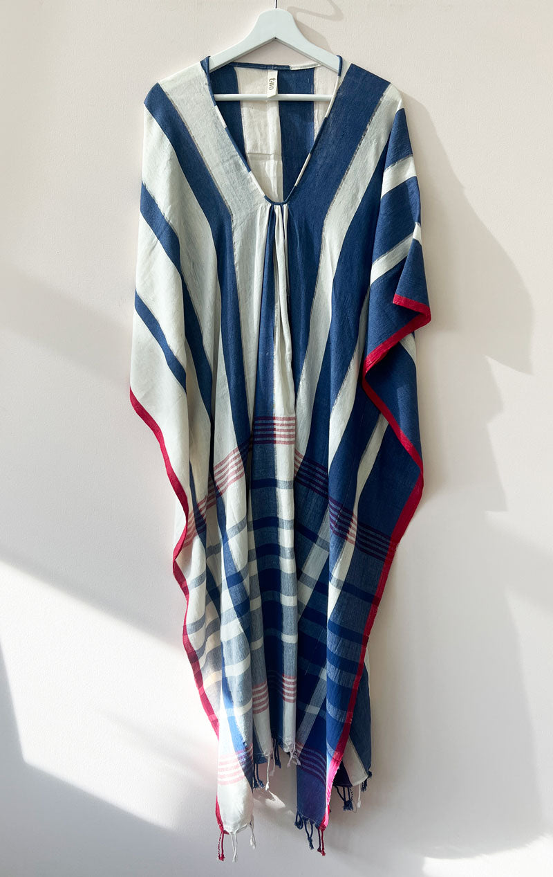 Blue and white Multi Stripe signature caftan – Two