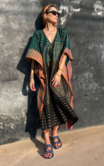 Metallic Emerald caftan