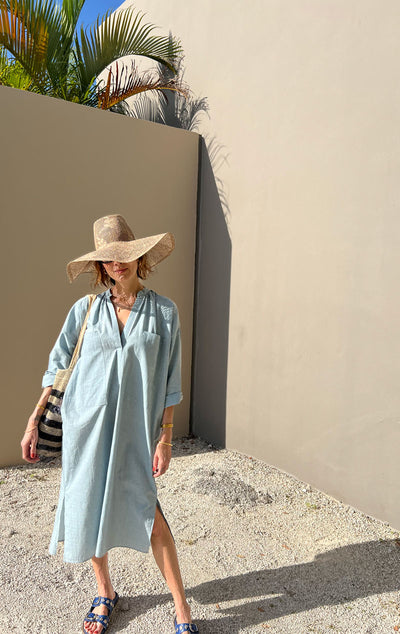 Microstripe two pocket caftan