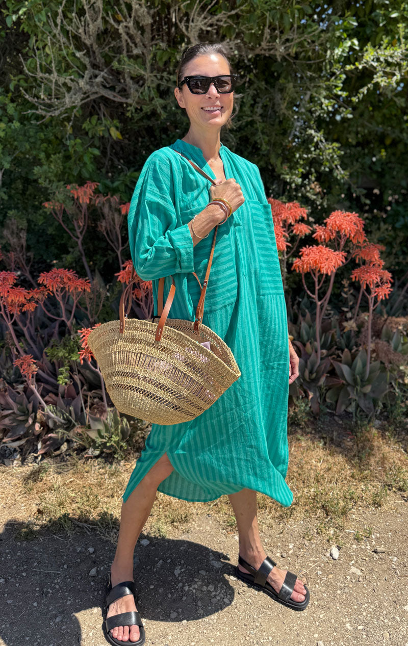 Muun Straw bag with removable pouch