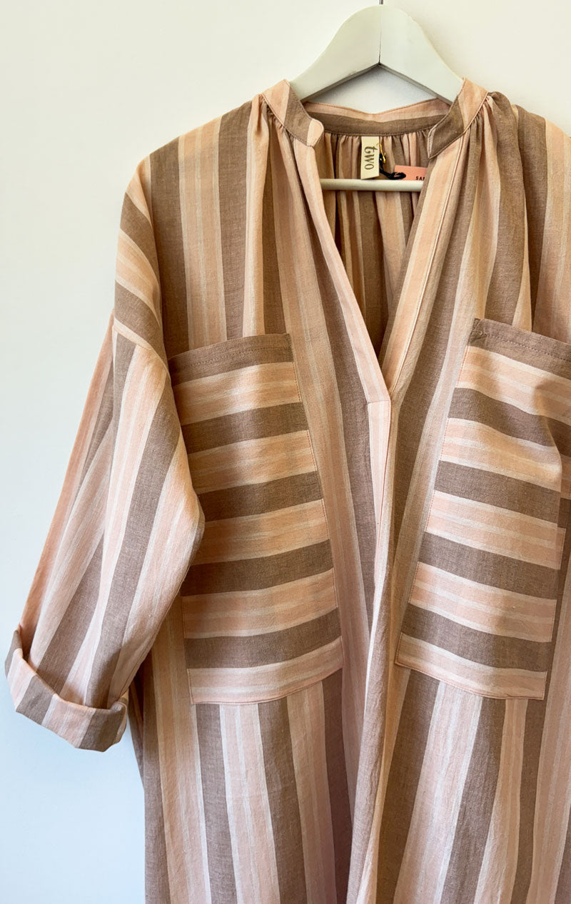 Pink/ Nude two pocket caftan