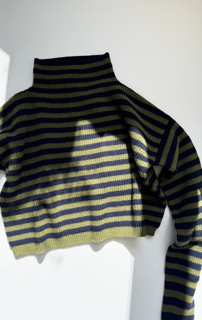 Cropped mock sweater