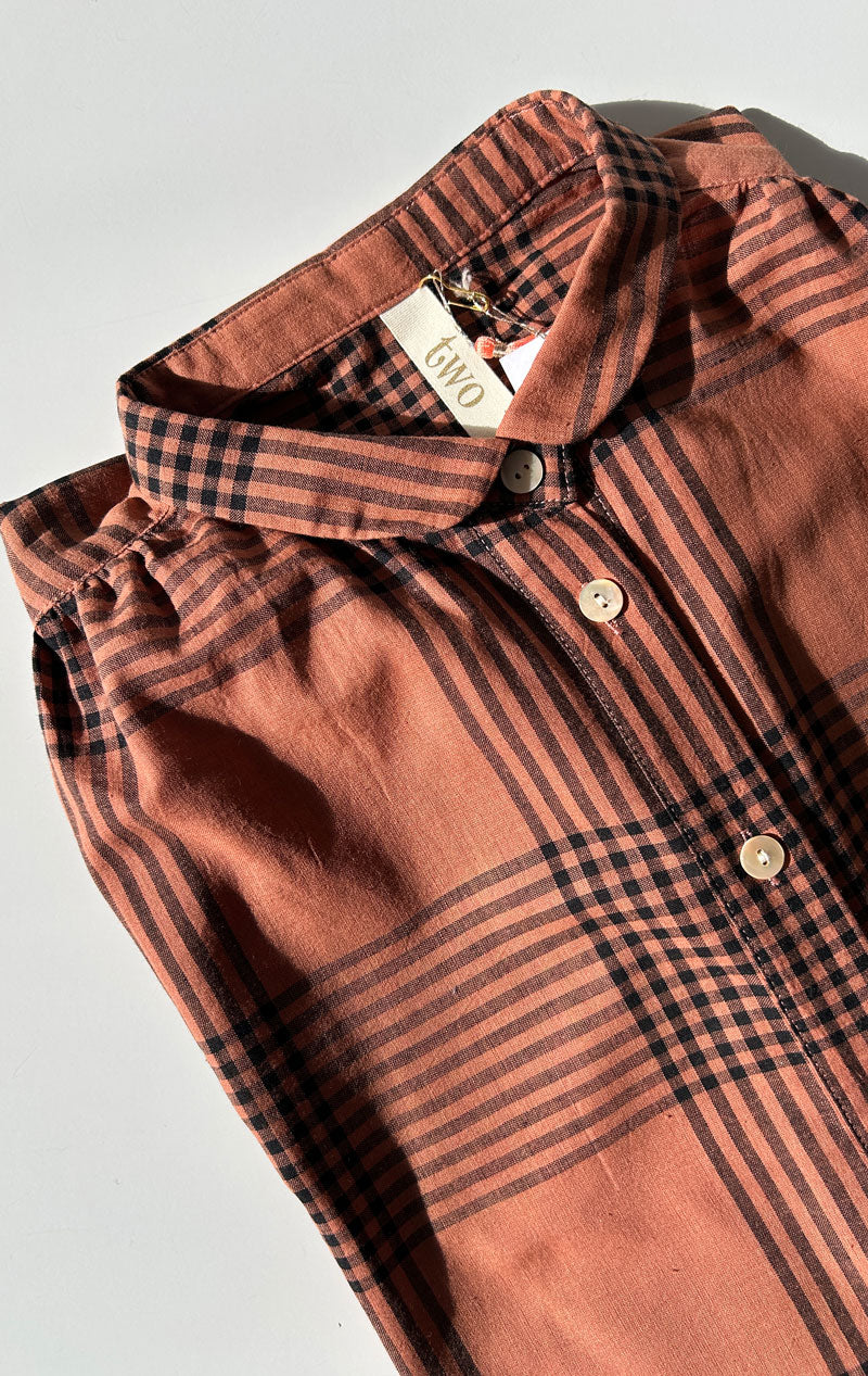 Plaid Sienna khadi blouse