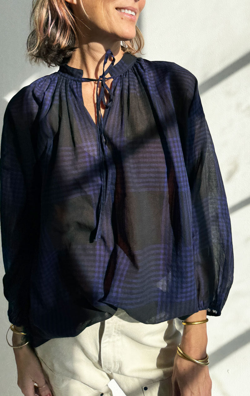 Sheer Plaid Bohemian top-last one – Two