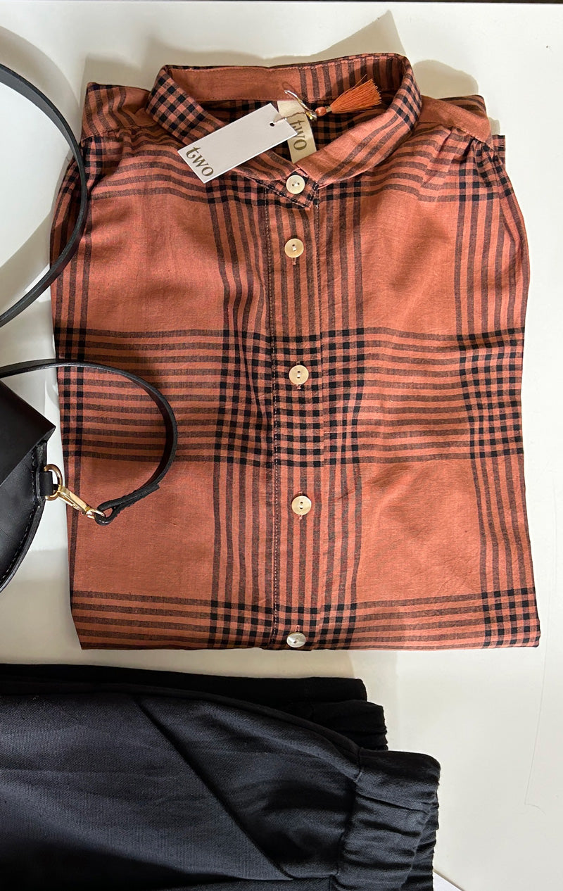 Plaid Sienna khadi blouse