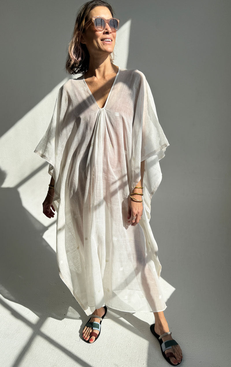 White caftan with GOLD MOTIF
