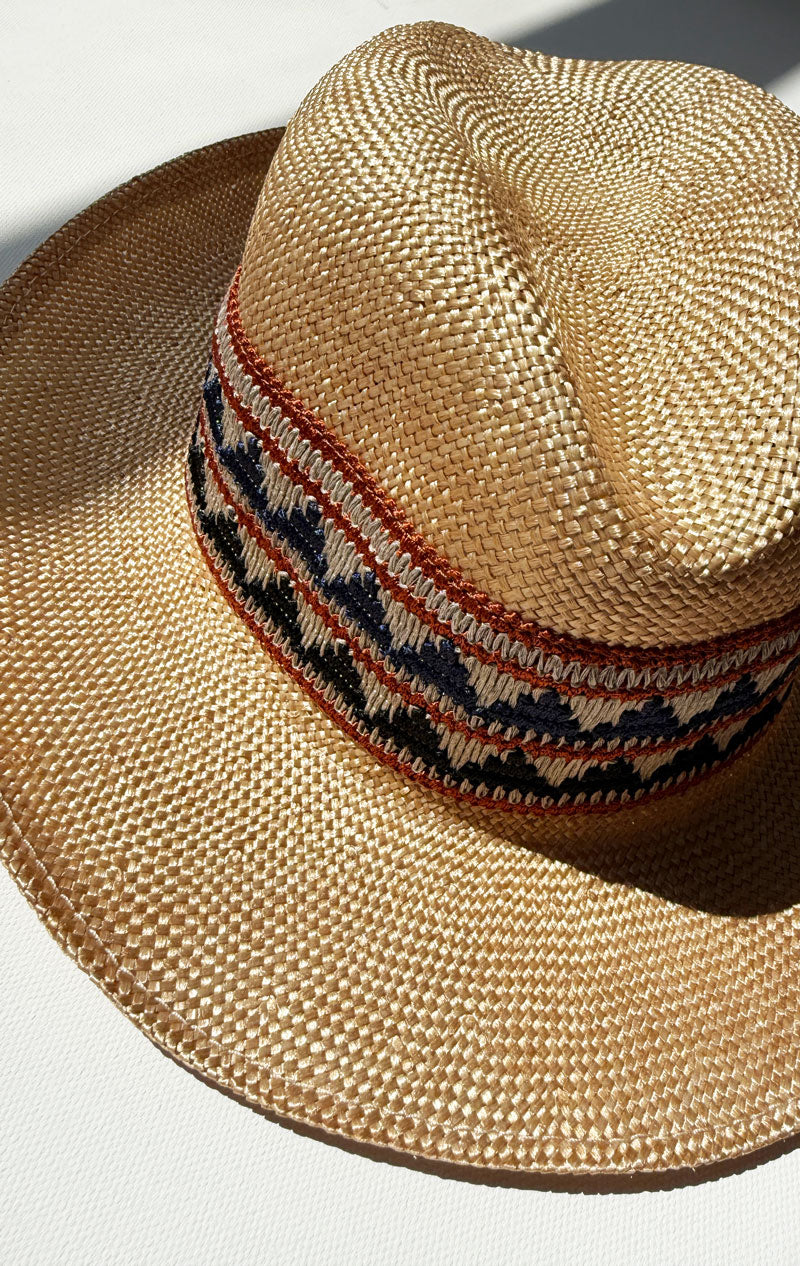 Straw Hat with woven band