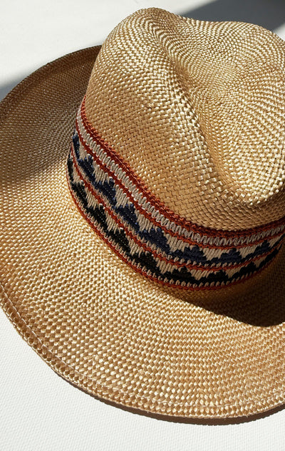 Straw Hat with woven band