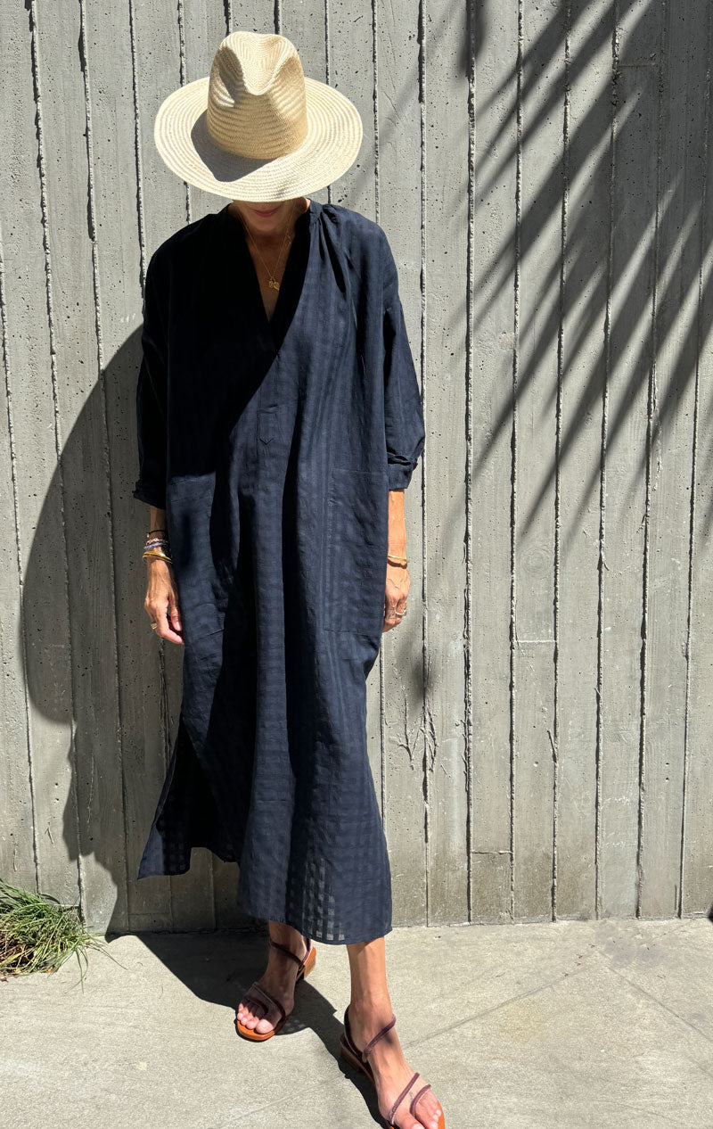 Black Grid long caftan