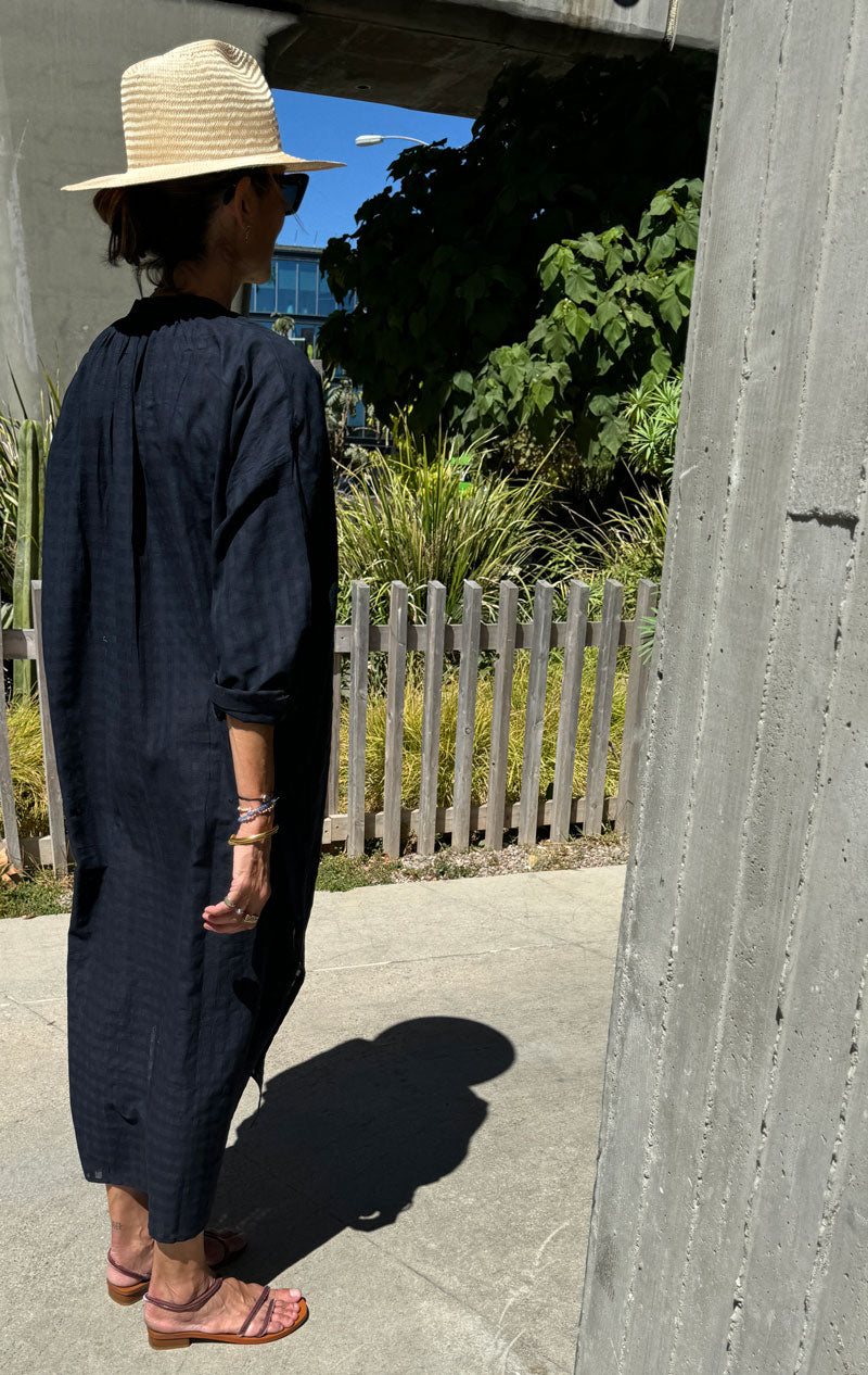 Black Grid long caftan