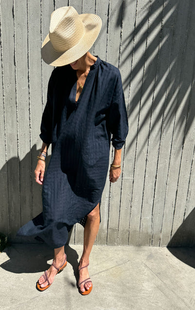 Black Grid long caftan-coming soon